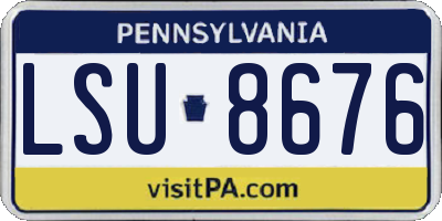 PA license plate LSU8676