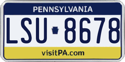 PA license plate LSU8678
