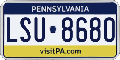 PA license plate LSU8680