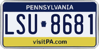 PA license plate LSU8681