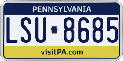 PA license plate LSU8685
