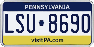 PA license plate LSU8690