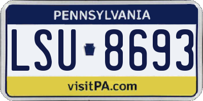 PA license plate LSU8693
