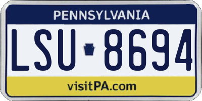 PA license plate LSU8694