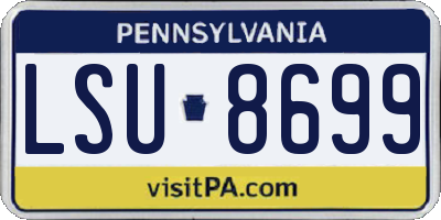 PA license plate LSU8699