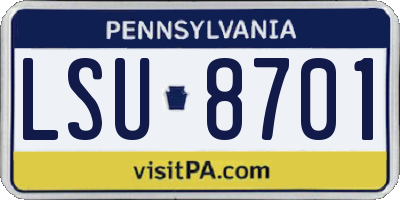 PA license plate LSU8701