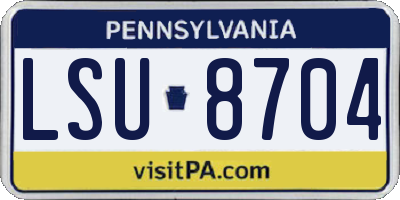 PA license plate LSU8704