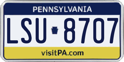 PA license plate LSU8707