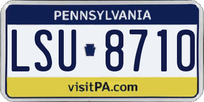 PA license plate LSU8710