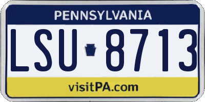 PA license plate LSU8713