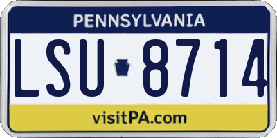 PA license plate LSU8714