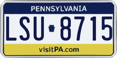 PA license plate LSU8715