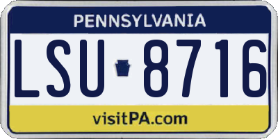 PA license plate LSU8716