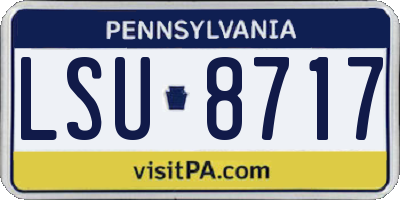PA license plate LSU8717