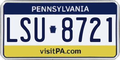 PA license plate LSU8721