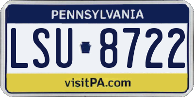 PA license plate LSU8722