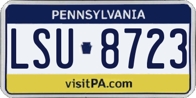 PA license plate LSU8723