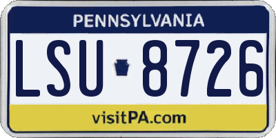 PA license plate LSU8726