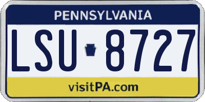 PA license plate LSU8727