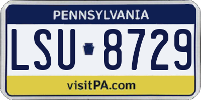 PA license plate LSU8729