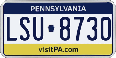 PA license plate LSU8730