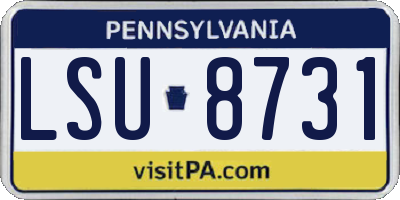 PA license plate LSU8731