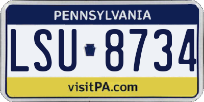 PA license plate LSU8734