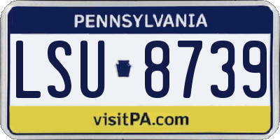 PA license plate LSU8739