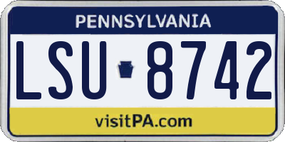 PA license plate LSU8742