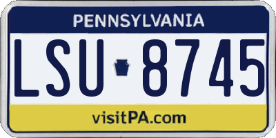 PA license plate LSU8745