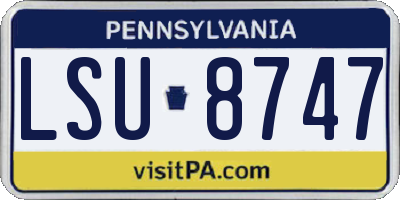 PA license plate LSU8747