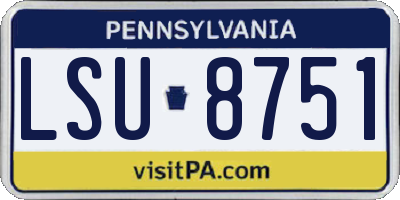 PA license plate LSU8751