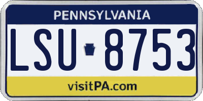 PA license plate LSU8753