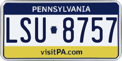 PA license plate LSU8757