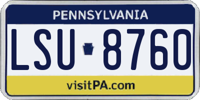 PA license plate LSU8760