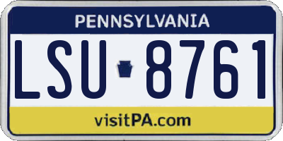 PA license plate LSU8761