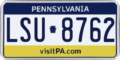 PA license plate LSU8762