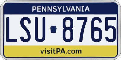 PA license plate LSU8765