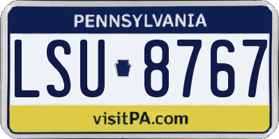 PA license plate LSU8767
