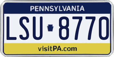 PA license plate LSU8770