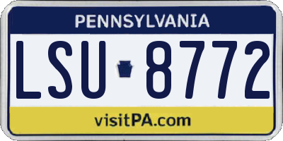 PA license plate LSU8772