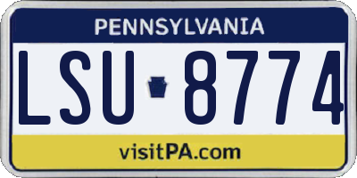 PA license plate LSU8774