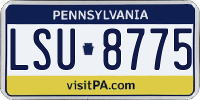 PA license plate LSU8775