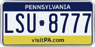 PA license plate LSU8777