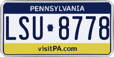 PA license plate LSU8778