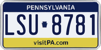 PA license plate LSU8781