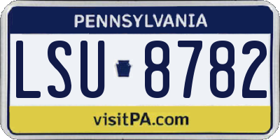 PA license plate LSU8782