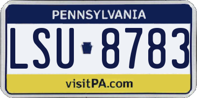 PA license plate LSU8783
