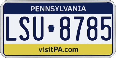 PA license plate LSU8785