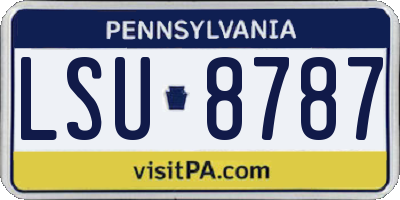 PA license plate LSU8787